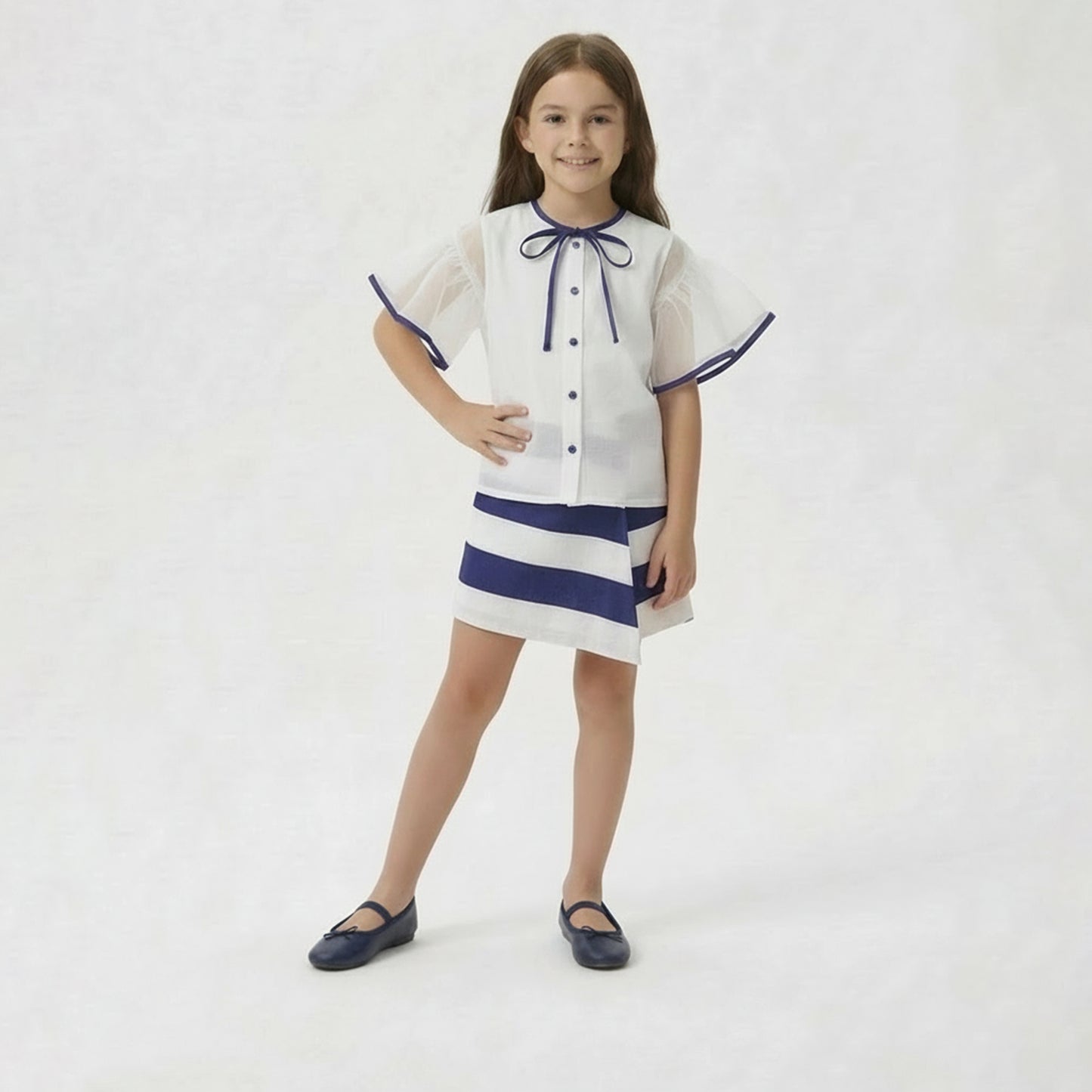 Blue & White "Belle" Skort & Top Set