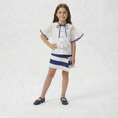 Blue & White "Belle" Skort & Top Set