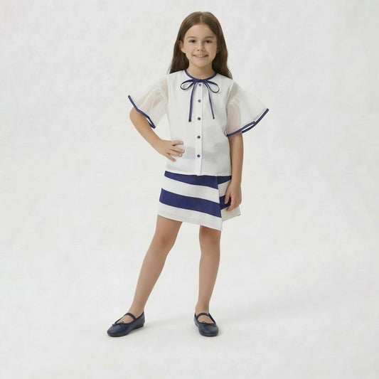 Blue & White "Belle" Skort & Top Set
