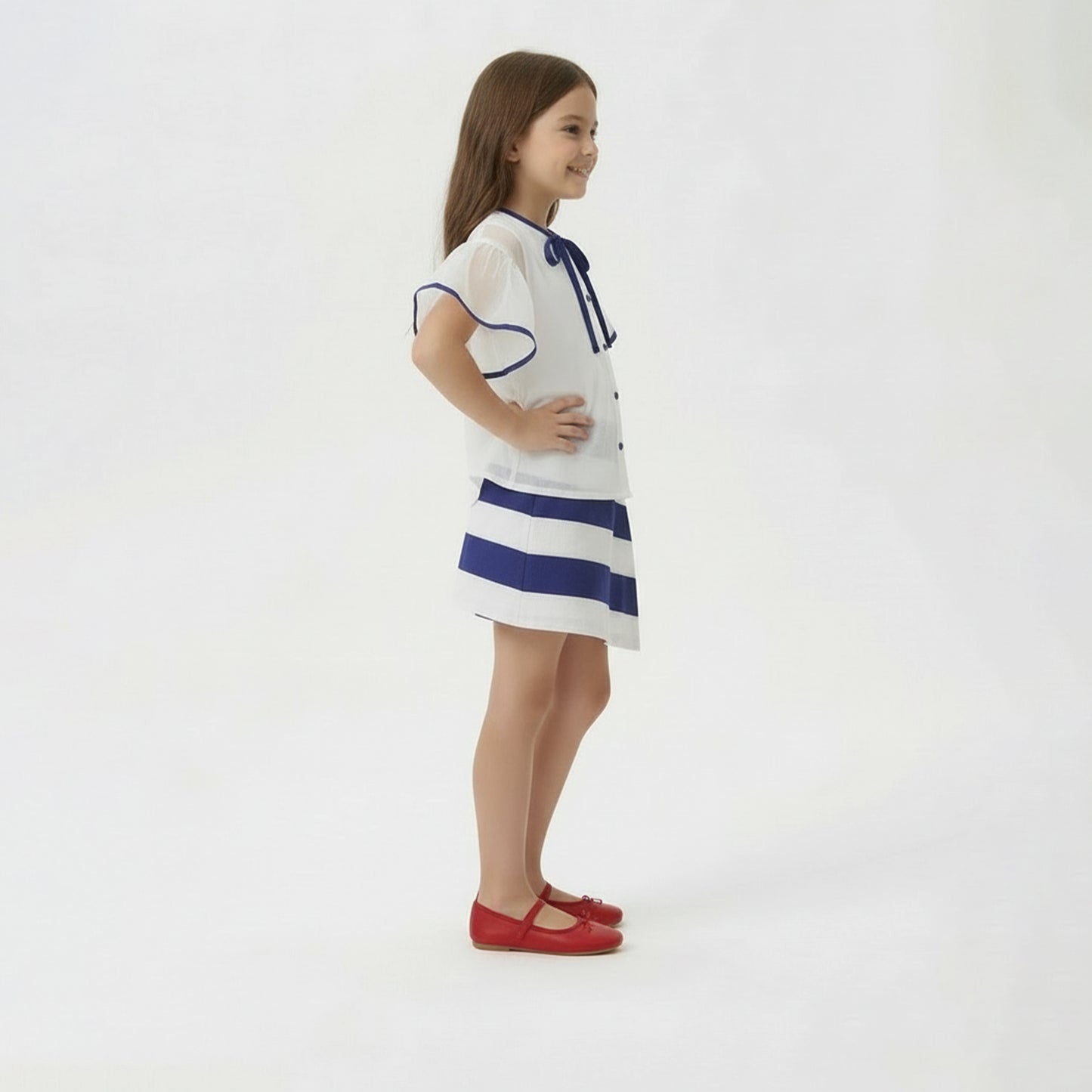 Blue & White "Belle" Skort & Top Set