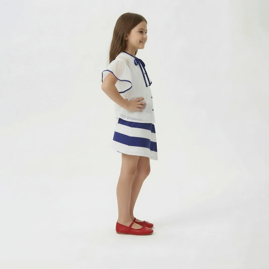 Blue & White "Belle" Skort & Top Set