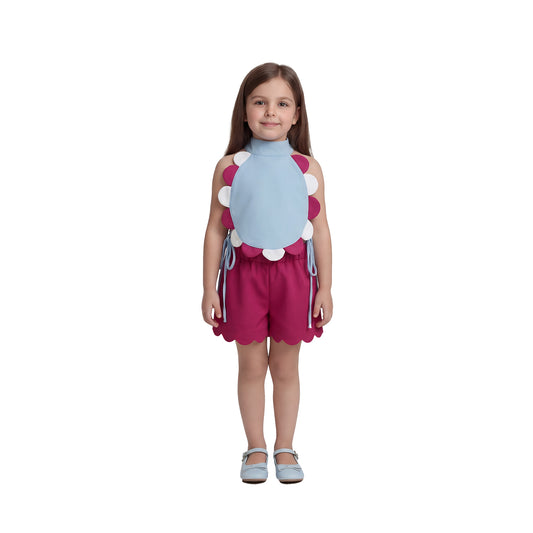 Girls’ Scalloped Petal Top & Skort Set