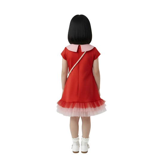 Peppa Pig Inspired Girl's Royal Red Peppa Crown Dress