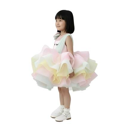 Girls' Pastel Dream Unicorn Birthday Dress
