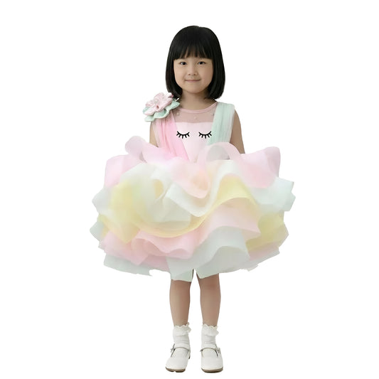 Girls' Pastel Dream Unicorn Birthday Dress