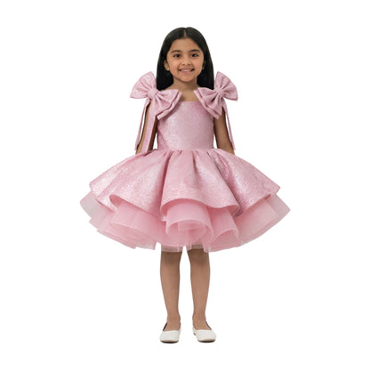 Girls' Shimmering Rose "Pink Star" Birthday Dress
