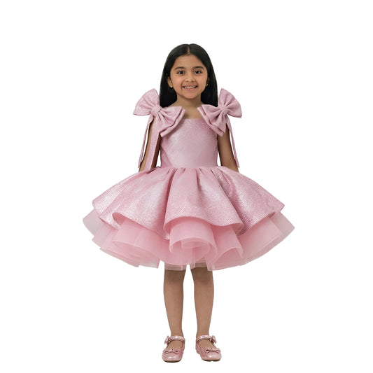 Girls' Shimmering Rose "Pink Star" Birthday Dress