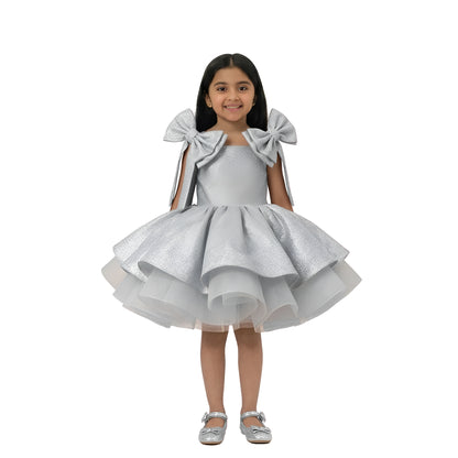 Girls' Shimmering Silver "Midnight Star" Birthday Dress