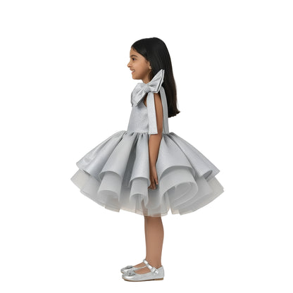 Girls' Shimmering Silver "Midnight Star" Birthday Dress