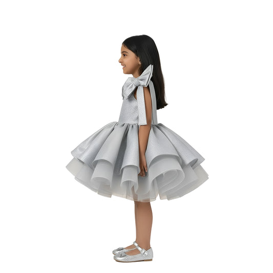 Girls' Shimmering Silver "Midnight Star" Birthday Dress