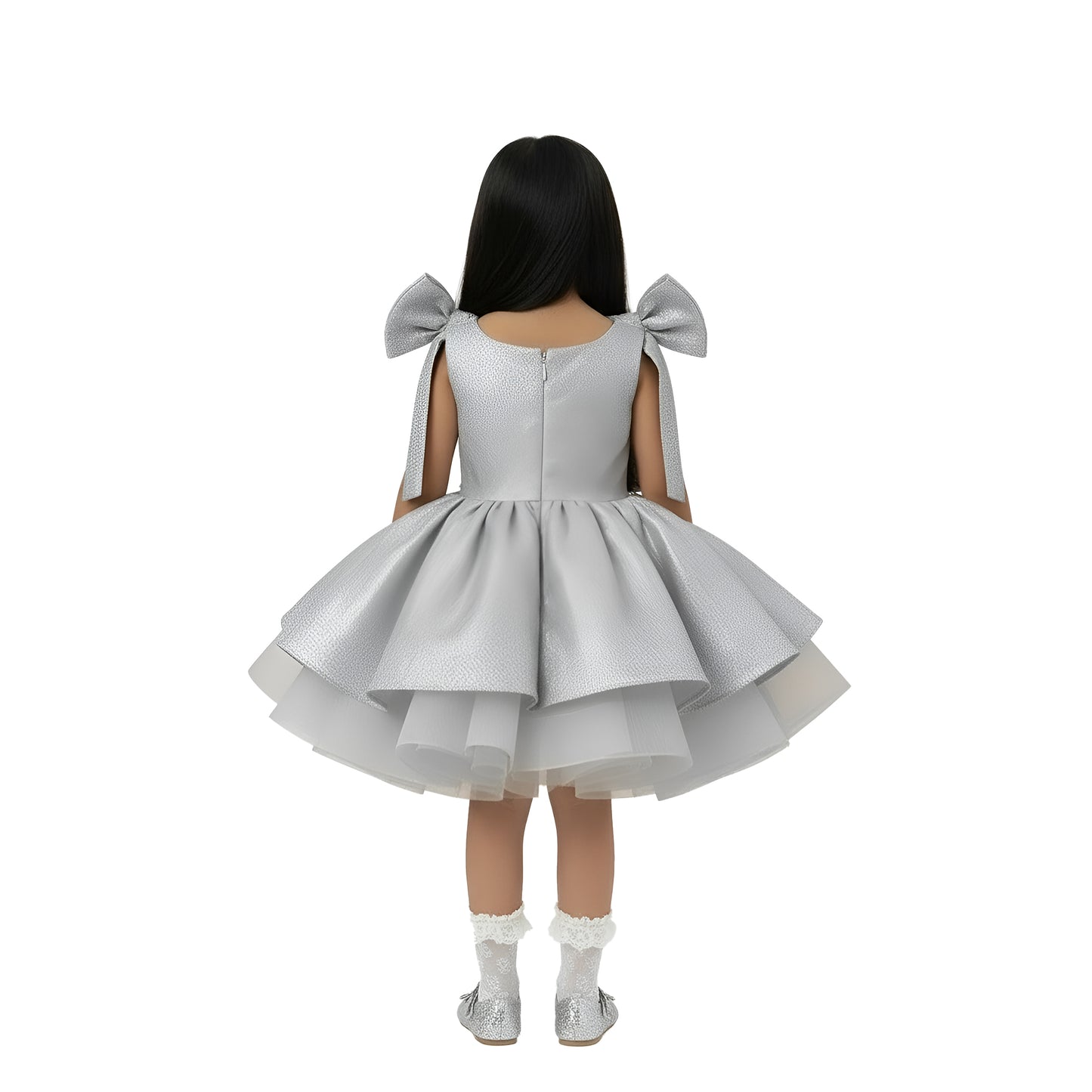 Girls' Shimmering Silver "Midnight Star" Birthday Dress