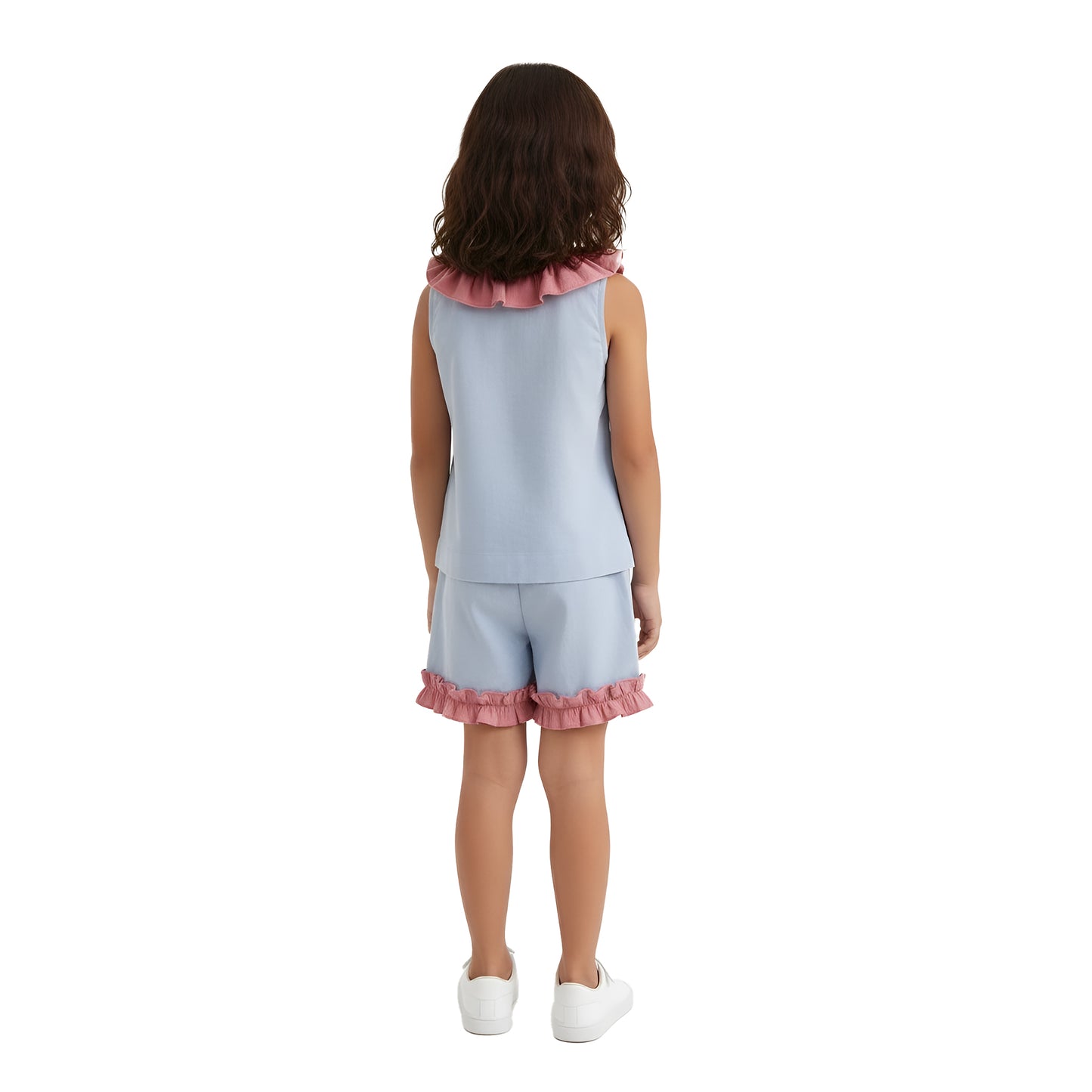 Girls' Rose Appliqué Summer Coord set