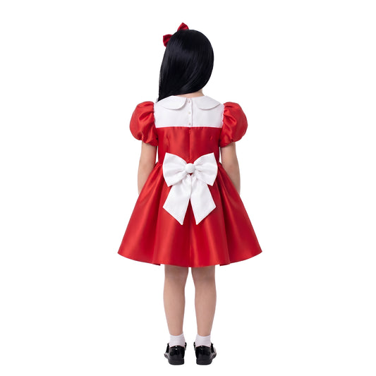 Classic Red Satin Princess Birthday Celebration Dress Set