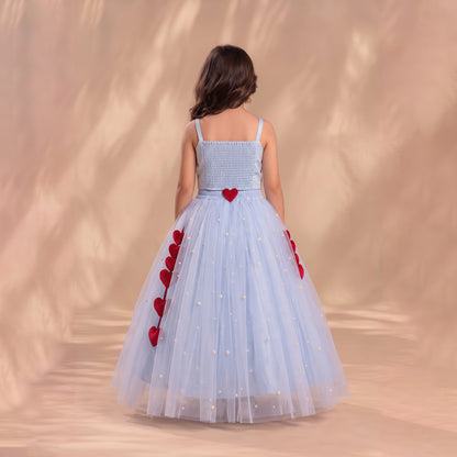 Sweetheart Appliqué Tulle Lehanga Set