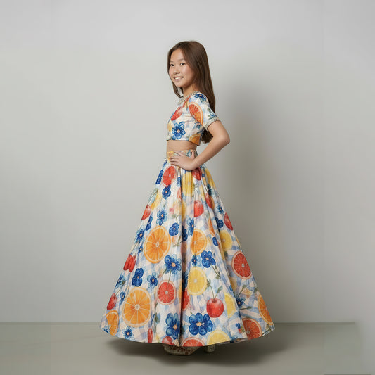 The Orchard Blossom Printed Lehanga Set