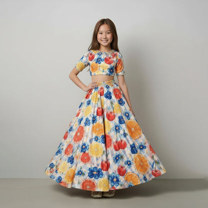 The Orchard Blossom Printed Lehanga Set