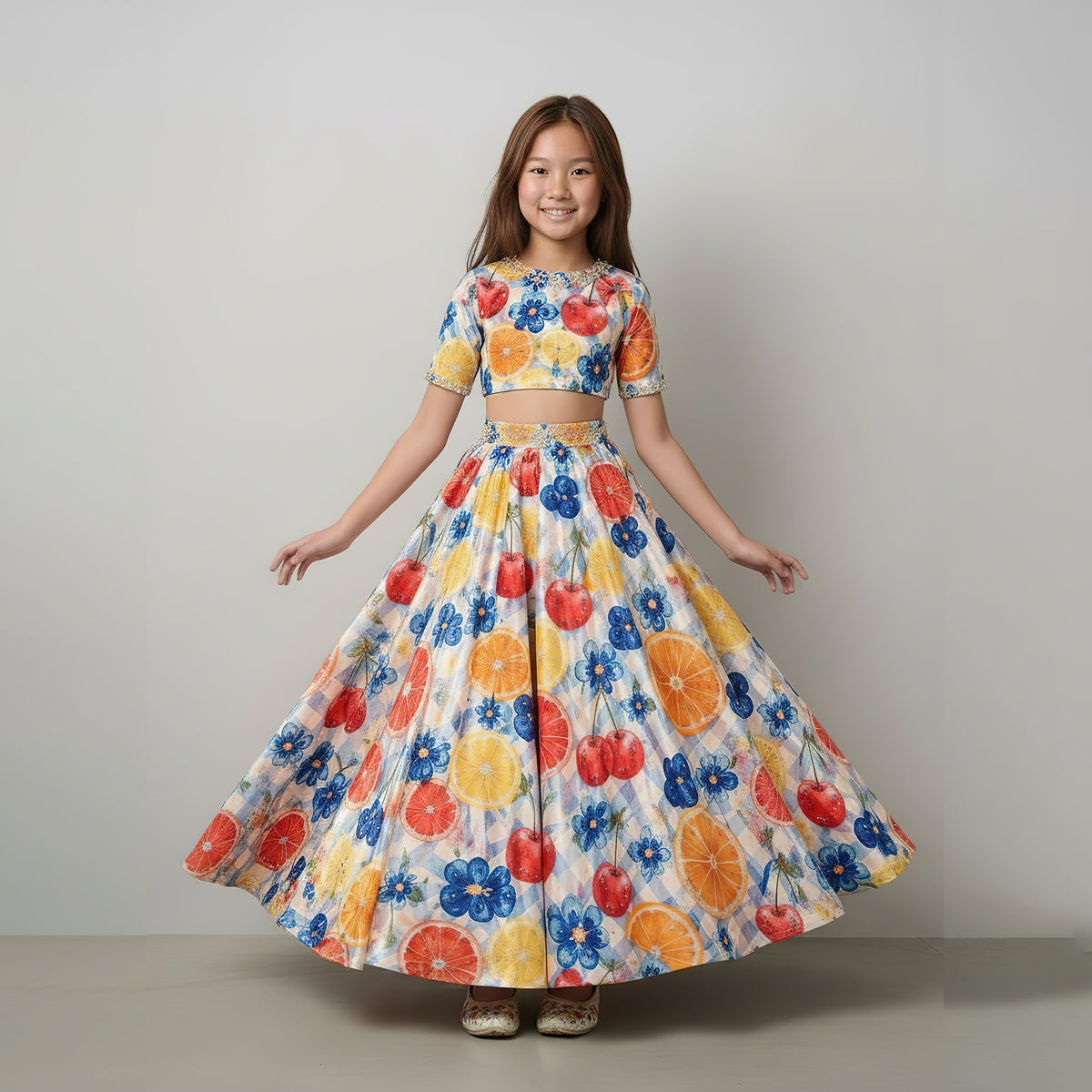 The Orchard Blossom Printed Lehanga Set