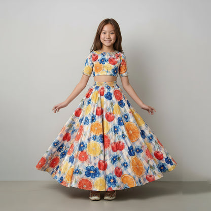 The Orchard Blossom Printed Lehanga Set