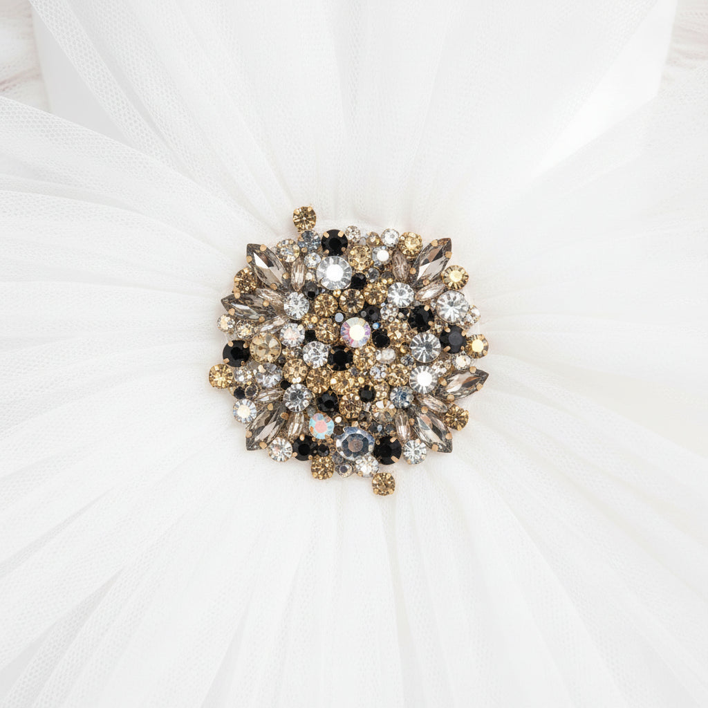 White tulle flower girl dress