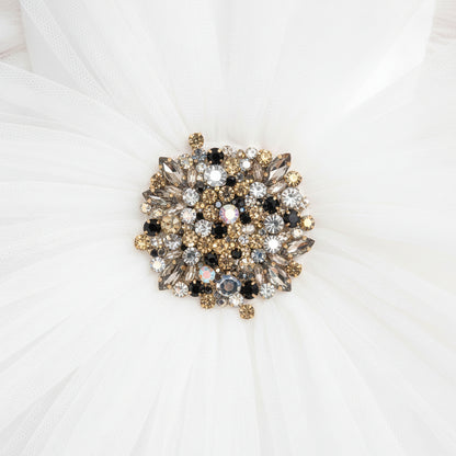 White tulle flower girl dress