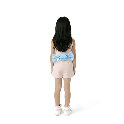 Girls Candy-Themed Birthday Romper with Detachable Tulle Skirt