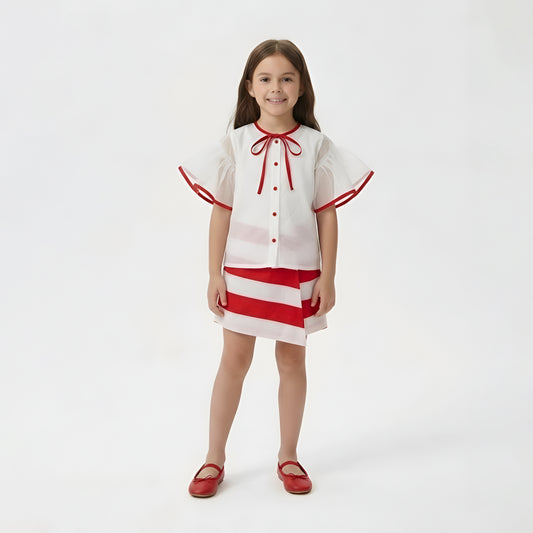 Red & White "Belle" Skort & Top Set