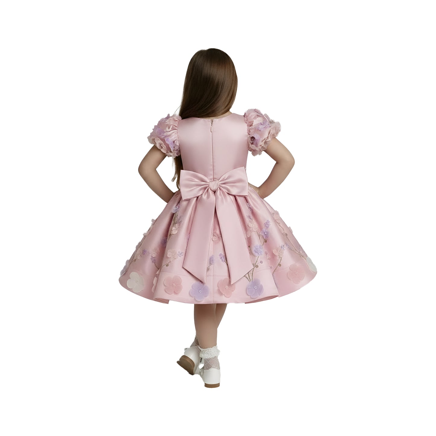 Enchanted Pink Butterfly Fairy Dress with Detachable Wings