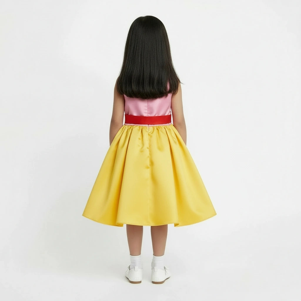 Vibrant Party Dress with Oversized Statement Bow