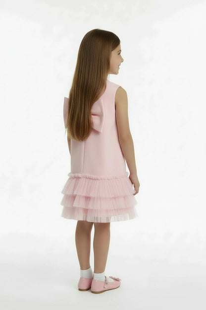 Enchanted Blush Rhinestone Bow Dress