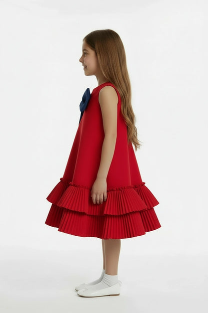 Royal Red & Navy Bow Dress