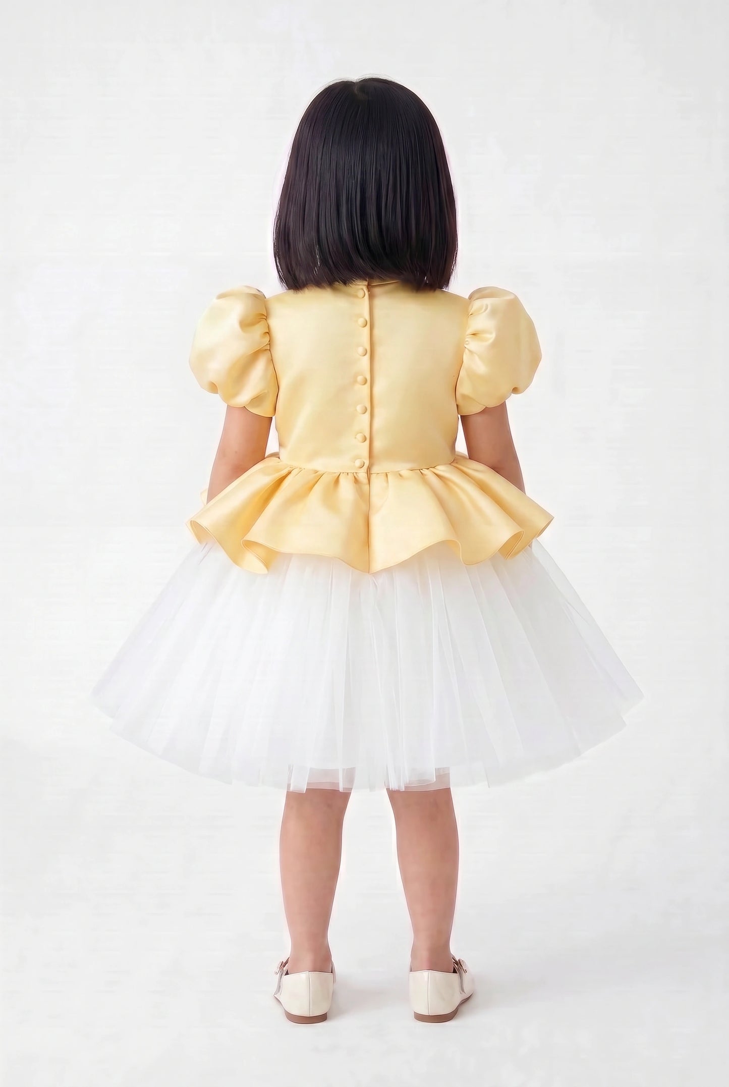 The "Sia" Sunbeam: Embellished Peplum & Tulle Dress