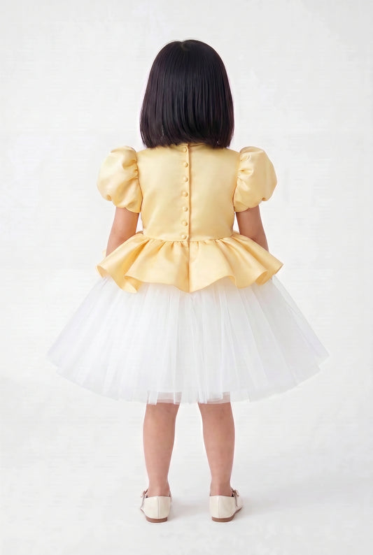 The "Sia" Sunbeam: Embellished Peplum & Tulle Dress