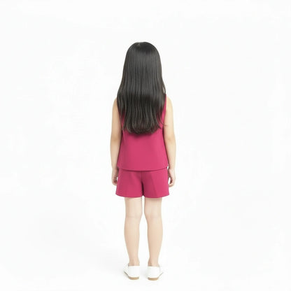 Magenta Peplum & Shorts Set