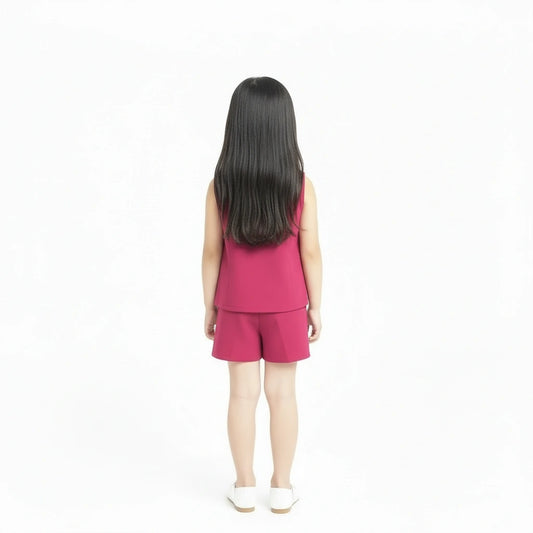 Magenta Peplum & Shorts Set
