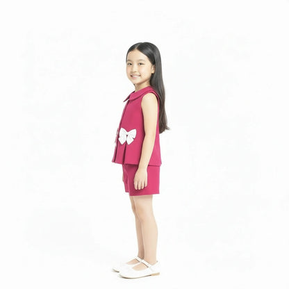Magenta Peplum & Shorts Set