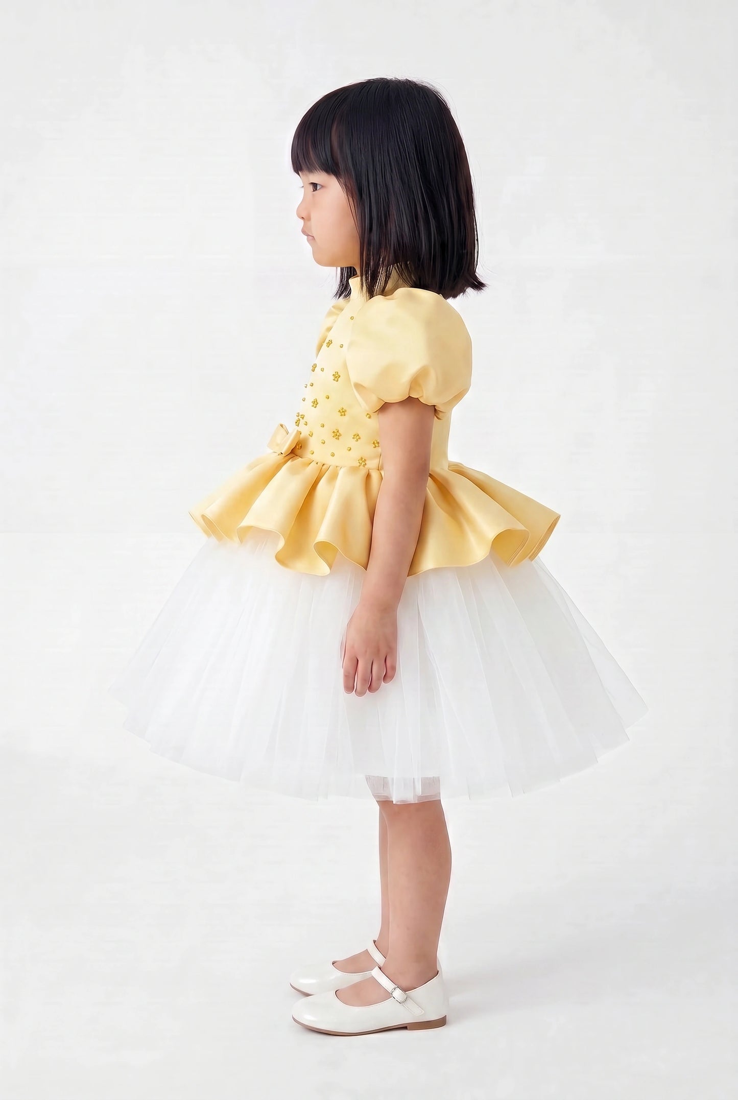 The "Sia" Sunbeam: Embellished Peplum & Tulle Dress