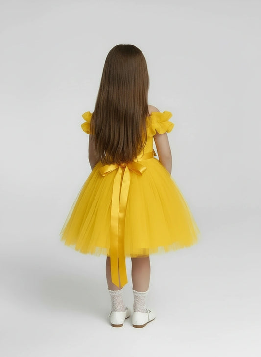 Radiant Marigold Tulle Tutu Dress