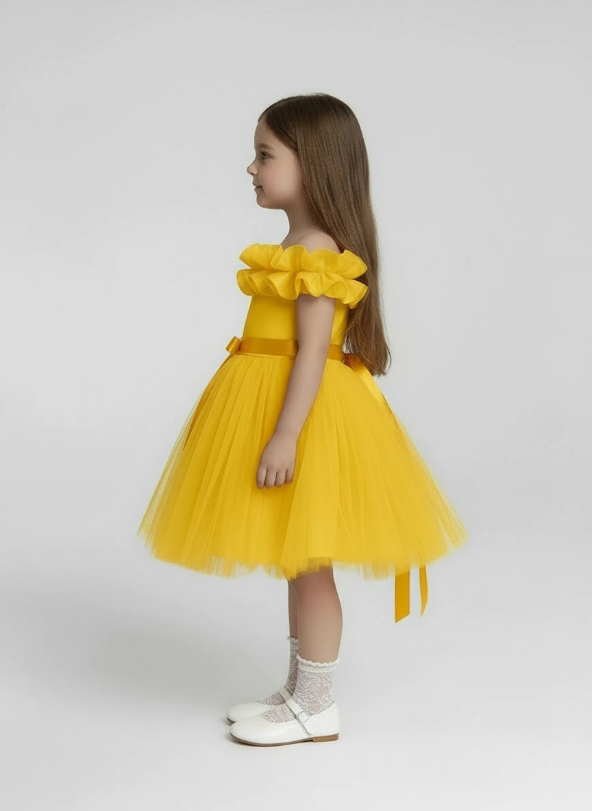Radiant Marigold Tulle Tutu Dress