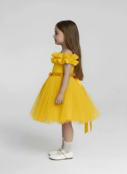 Radiant Marigold Tulle Tutu Dress