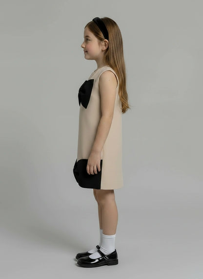 Chic beige and Black Shift Dress