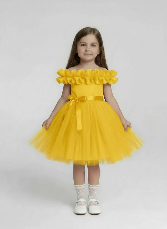 Radiant Marigold Tulle Tutu Dress